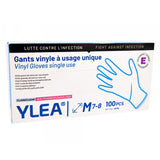 Gants vinyles à usage unique usage médical- Boîte de 100 pcs - Taille M