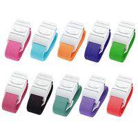 Garrots clip réutilisables - tourniquet élastiques - 10 couleurs pour soignants