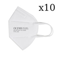 Masque FFP2 KN95 EN149:2001+A1:2009 - protection Anti virus, anti bactéries, anti poussière - Lot de 10 masques