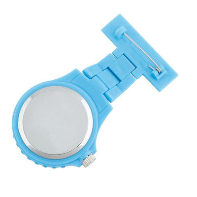 Montre infirmière pour blouse modèle "sport" avec cadran assorti - Bleu verso