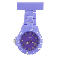 Montre infirmière pour blouse modèle "sport" avec cadran assorti - Violet