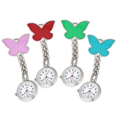 Montre papillons à pince pour blouse infirmière - 4 coloris disponibles
