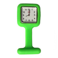 Montre silicone carrée pour blouse infirmière - Vert