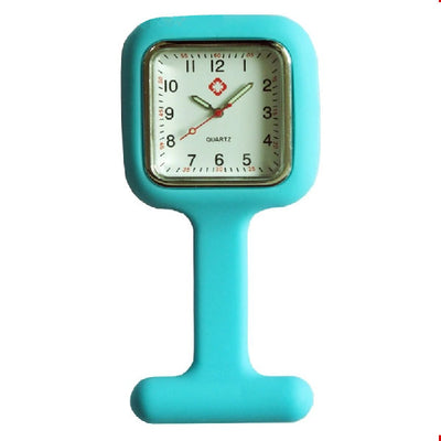 Montre silicone carrée pour blouse infirmière - Bleu
