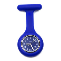 Montre analogique pour infirmière avec bracelet silicone et cadran couleur assorti - Bleu