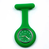 Montre analogique pour infirmière avec bracelet silicone et cadran couleur assorti - Vert