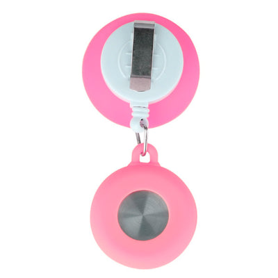 Montre rétractable "Smiley" ROSE pour blouse infirmière - Verso attache à pince clip 