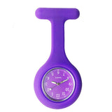Montre analogique pour infirmière avec bracelet silicone et cadran couleur assorti - Violet