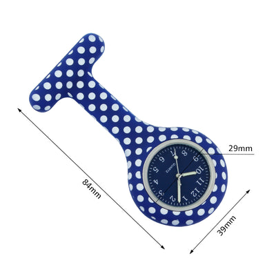 Montre pour infirmière bracelet silicone à pois bleue - La Boutique Des Infirmières