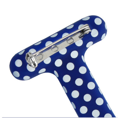 Montre pour infirmière - fermeture à broche - bracelet en silicone à pois bleue
