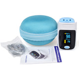 Oxymètre de pouls sans fil / Saturomètre Bleu avec étui assorti - Matériel médical pour infirmière