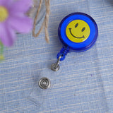 Porte-badges extensibles et rétractables Smileys bleu - La Boutique Des Infirmières