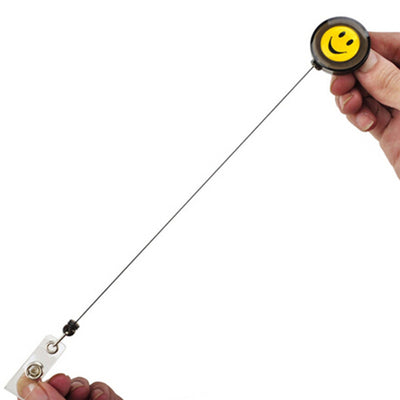 Porte-badges Smileys noir extensibles et rétractables - La Boutique Des Infirmières