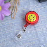 Porte-badges extensibles et rétractables Smileys rouge - La Boutique Des Infirmières