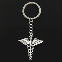 Porte-clés en forme de caducée infirmière, docteur, aide soignante