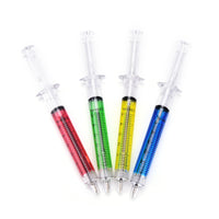 Stylos en forme de seringue x4 - Rouge, vert, jaune, bleu - Fournitures de bureau pour soignants- La Boutique Des Infirmières