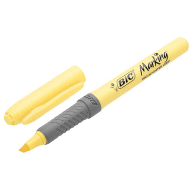 Surligneurs BIC Highlighter Grip Pastel - Jaune