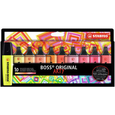 Surligneurs STABILO BOSS ORIGINAL ARTY - 10 Couleurs Chaudes