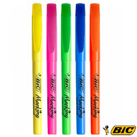 BIC surligneurs fluo highlighter x5 - jaune, rose, vert, bleu, orange