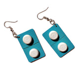 Boucles d'oreilles médicament en forme de comprimés médicaments - Bleu - Bijoux infirmières