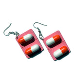 Boucles d'oreilles médicament en forme de pilules - Rose - Bijoux infirmières