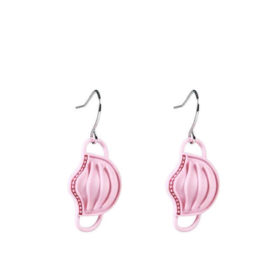 Boucles d'oreille en forme de Masques chirurgicaux Roses - Bijoux pour infirmières et soignants