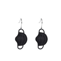 Boucles d'oreille en forme de Masques chirurgicaux Noirs - Bijoux pour infirmières et soignants