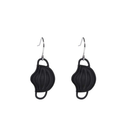 Boucles d'oreille en forme de Masques chirurgicaux Noirs - Bijoux pour infirmières et soignants