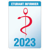 Caducée pour Etudiant Infirmier 2023 - Modèle Fantaisie - Autocollant pare-brise vitrophanie pour soignant infirmière