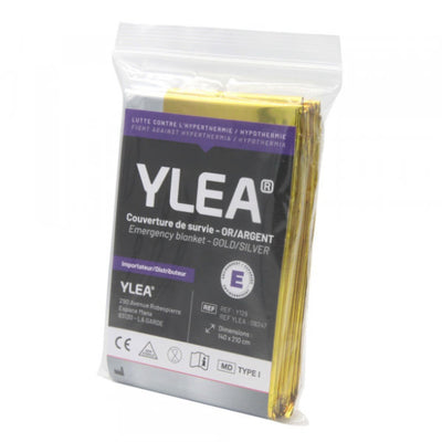Couverture de survie face dorée et face argentée protège de la chaleur, du froid, du vent et de l'humidité