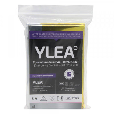 Couverture de survie double face dorée et face argentée 140 x 210 cm