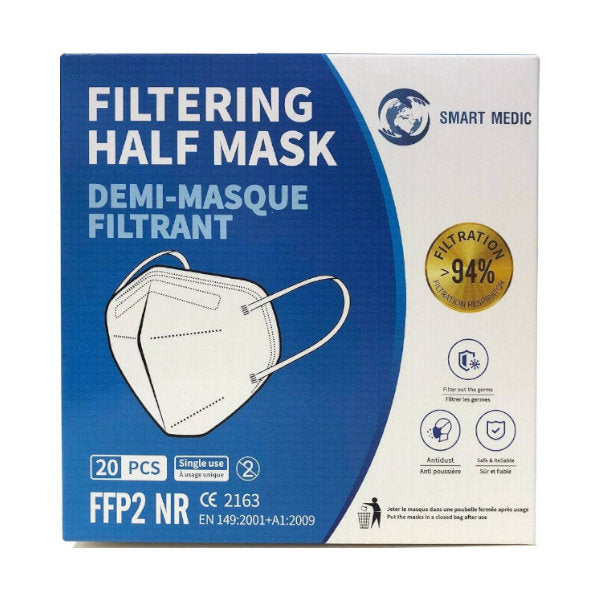 Masques FFP2 Smart Medic - Boîte de 20 Demi Masques Filtrants