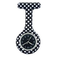 Montre infirmière silicone à pois - Noir