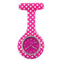 Montre infirmière silicone à pois - Rose