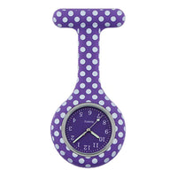 Montre infirmière silicone à pois - Violet