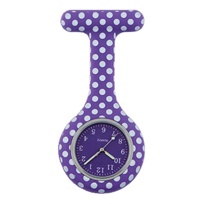 Montre infirmière silicone à pois - Violet