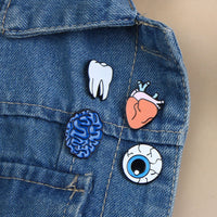 Pin's "Human Body" - Pins en forme de Cœur / Oeil / Dent / Cerveau humain - Bijoux pour Infirmières