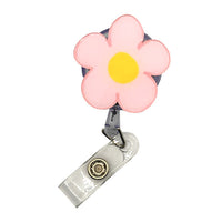 porte-badges extensible pour blouse infirmière en forme de Fleur rose
