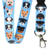 Tour de cou cordon pour clés et porte badges motif "Petits chiens" - accessoires pour Infirmières