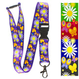 Tour de cou pour clés et porte badges fleurs et papillons "Plusieurs couleurs différentes" - accessoires pour Infirmières