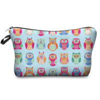 Pochette Bleue motifs Hiboux - Chouettes - trousse de rangement pour infirmières